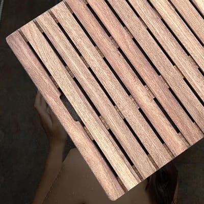 Houten Badmat - Douchemat Vloermat - Veilig Douchen - Massief Hout Antislip - 50x90cm - Natuurlijk Hout