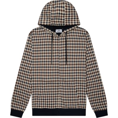 Aquascutum Active Club Check Full-zip Hoodie Navy