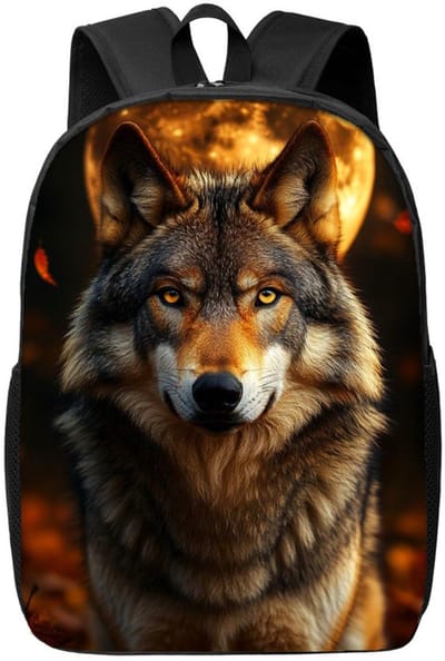 Wolf Rugzak | Wolven Rugzak | stoere tas voor school | 15 - 20 liter | Schooltas voor kinderen | Mooie rugzak, de perfecte tas voor jongens en meisjes
