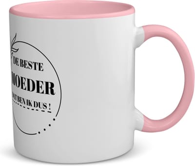 Akyol - de beste moeder dat ben ik dus koffiemok - theemok - roze - Moeder - mama - moeder cadeautjes - moederdag - verjaardag - geschenk - kado - 350 ML inhoud