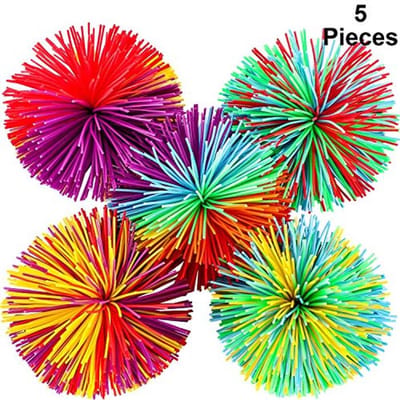 Multicolore Stressballen en Springballen - Set van 5 Sensorische Rubberballen voor Ontspanning en Speelplezier
