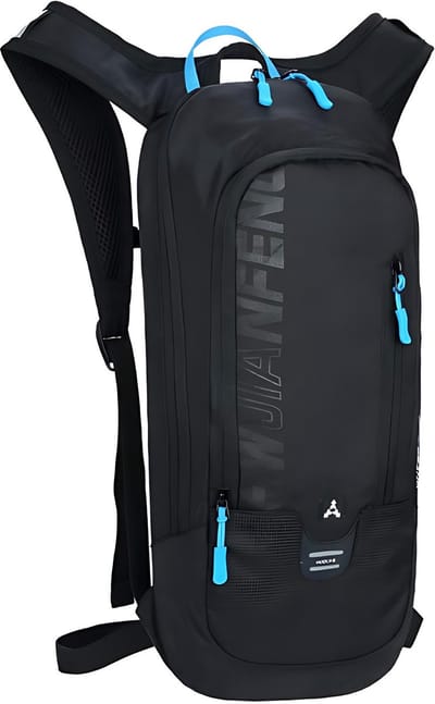 CarryQuest® - 6L Ultralight Outdoor Sport Rugzak - Waterdichte Polyester Daypack met Waterreservoirvak, Rugventilatie, Ergonomische Pasvorm & Front-/Toploader - 46x22x7 cm - Zwart