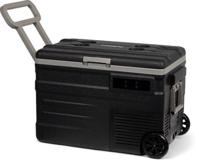 Steamy-E Single Zone Roller Elektrische Compressor Koelbox Op Wielen - Single Zone - 45 liter - 12V en 230V - voor auto en camping - Zwart