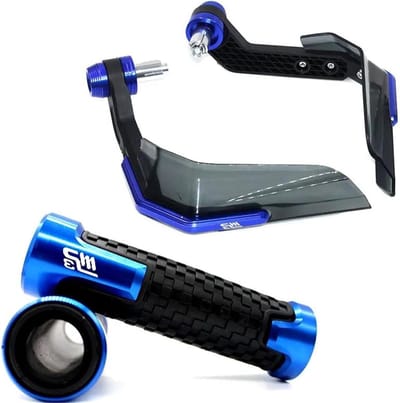 Handbeschermers Motor - Windscherm Handvat - Bescherming Tijdens Rijden - Duurzaam Aluminium - Universeel 22mm - Blauw