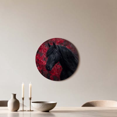 KitchenArt - Midnight Ember - Muurcirkel Binnen - ø 40 cm - Wandcirkel - Mét Ophangsysteem - Wanddecoratie - Muurdecoratie