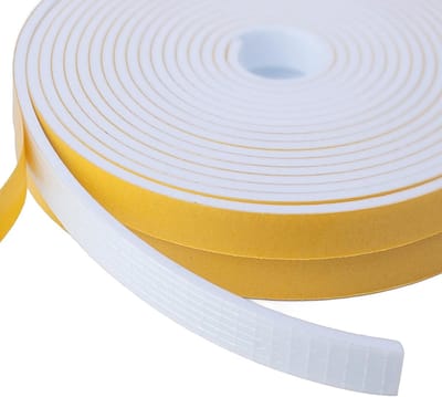 Dichtingsstrip voor ramen en deuren, zelfklevend, 2 rollen van 25 mm x 3 mm, totaal 10 m lang, ideaal voor tochtbestrijding en isolatie