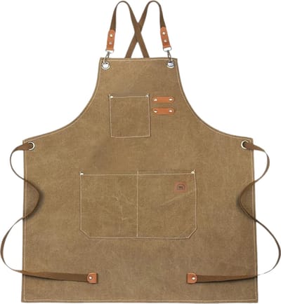 Tamarow Premium Keukenschort - Werk en BBQ Schort - Kookschort - Crossback - Khaki