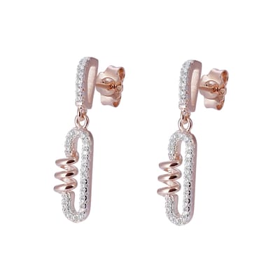 Orphelia ZO-7438 - Oorhangers - Zilver 925 Bicolor - Zirkonia - 2,5 cm