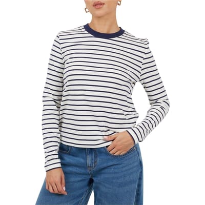 Brave Soul Dames/Dames Gestreept T-shirt Met Lange Mouwen (Wit, Zwart)