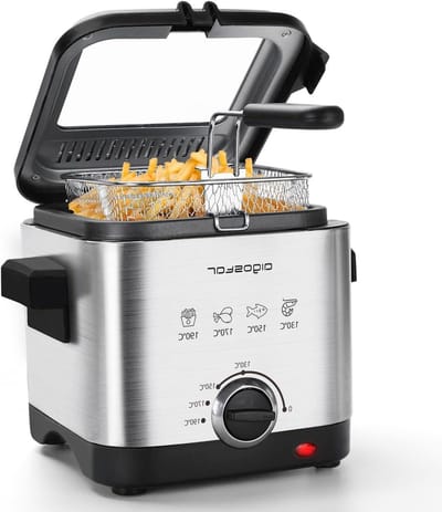Compacte Frituurpan - Frituurmachine - Thuis Frituren - Roestvrij Staal - 1.5 Liter - Zilver