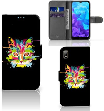 Huawei Y5 (2019) Leuk Hoesje Cat Color