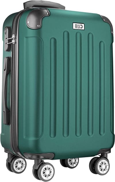 Hardshell Koffer - Trolley Koffer Reiskoffer - Vakantie Reizen - Cijferslot 4 Wielen - XL 76x48x30cm - Donkergroen