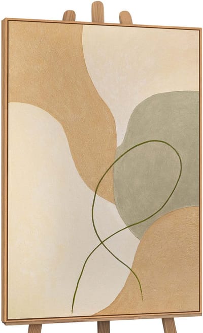 Canvas schilderij 120x80 cm handgeschilderd vervlechting – YS-Art Gallery – Lijst: Hout – Luxe wanddecoratie