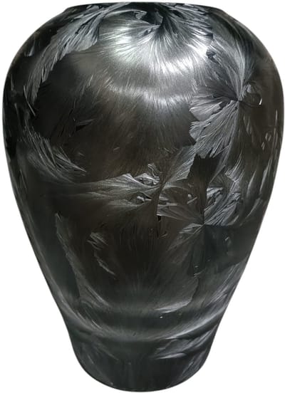Handgemaakte Glazen Vaas – Luxe Design – Zwart Gemarmerd Effect – 27 cm Hoog – Moderne Decoratie voor Woonkamer & Tafel