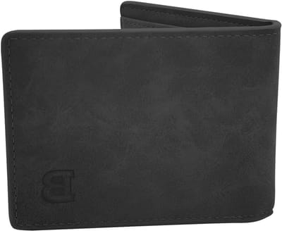 Stijlvolle Bifold Portemonnee voor Mannen met 8 Kaartsleuven, PU Leer, Ideaal voor Zaken en Reizen, Grijs, Minimalistisch Ontwerp