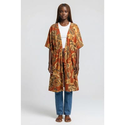 DIDI Kaftan Yassina In Copper With Palma Print Maat: OS | Jurken Outlet | Dames
