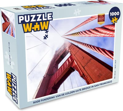 Puzzel Rode fundering van de Golden Gate Bridge in San Francisco - Legpuzzel - Puzzel 1000 stukjes volwassenen