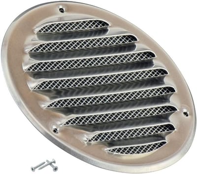 Ventilatierooster Aluminium - Luchtrooster Afvoerrooster - Luchtcirculatie Verbeteren - Met Insectengaas - 100mm - Aluminium