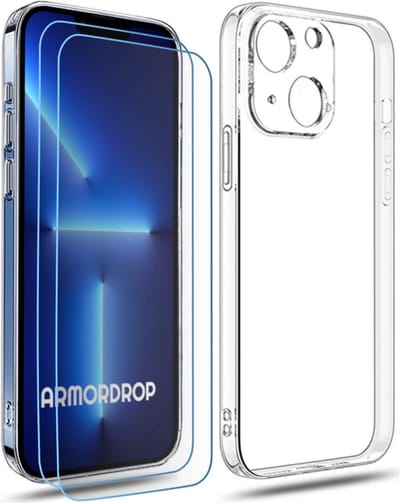 ArmorDrop Transparant Hoesje Inclusief 2x Screenprotector Geschikt Voor iPhone 13