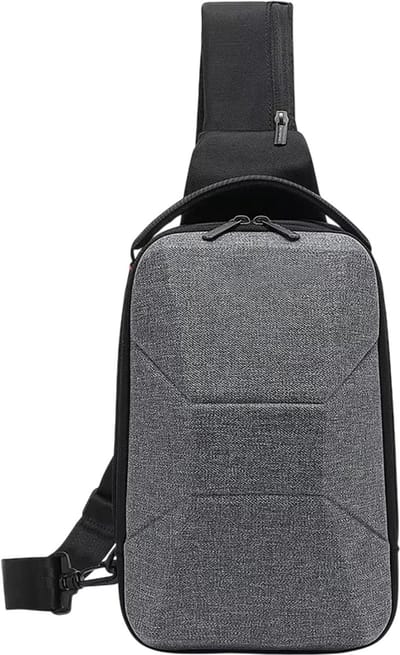 Heren Borsttas Waterdicht – Crossbody Schoudertas, Borstzak Heren, Sling Bag met USB-poort, Lichtgewicht Hard Shell Reistas voor Reizen, Fietsen en Dagelijks Gebruik - Grijs