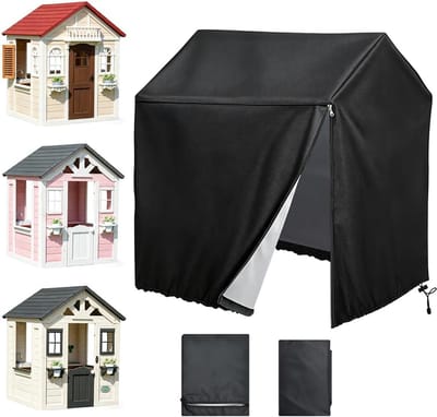 VHV - Speelhuisje hoes - Beschermhoes speelhuisje - Afdekhoes speelhuisje - Meubelhoes - 420D Oxford - Waterdicht - UV-bestendig - Voor de tuin en buiten - 145*160cm - Zwart