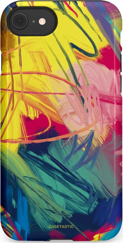 Casetastic Hoesje Geschikt voor Apple iPhone 7/8/SE - Stijlvolle Beschermende Duo-layer Case - Kleurenstorm