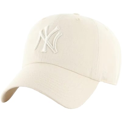 47 Brand New York Yankees MLB Clean Up Cap, Mannen, Beige, Pet, maat: One size