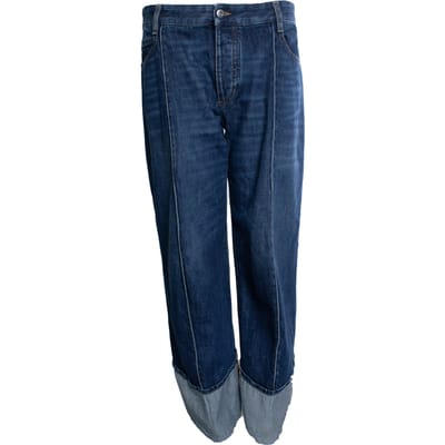 Bottega Veneta, cropped en gevouwen jeans in blauw