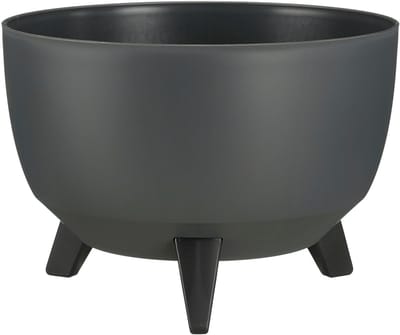Mica Decorations Doppio Plantenbak op Poten - 18,5 x Ø33 cm - Plantenbakken voor Buiten - Bloembakken voor Balkon - Gerecycled Plastic - Antraciet