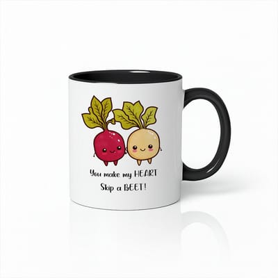 Schattige Bietjes Quote Mok – Zwart & Wit Keramische Koffiemok 330 ml – “Jij Laat Mijn Hart Sneller Kloppen” Cadeau