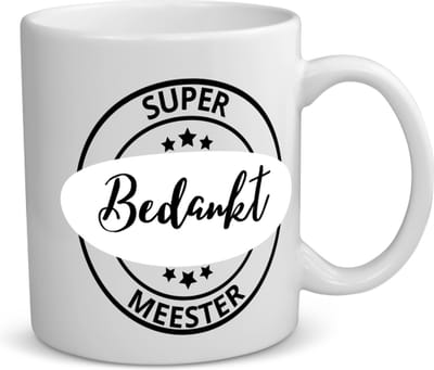 Akyol - super bedankt meester koffiemok - theemok - Meester - een meester - school - verjaardagscadeau - afscheidscadeau - kado - gift - 350 ML inhoud