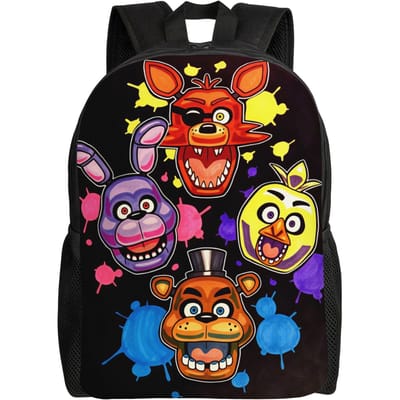 FNAF Horror Game Rugzak Mannen Lichtgewicht Rugzakken Polyester Streetwear Middelbare School Tassen Reizen Kleurrijke Rugzak (as the picture,as picture)