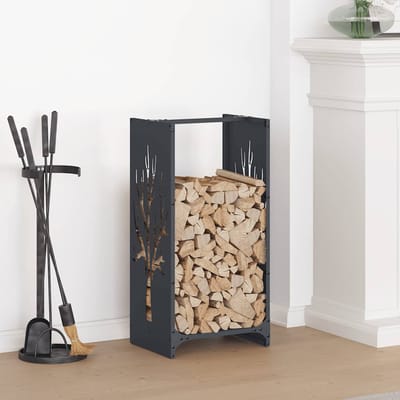 vidaXL - Brandhoutrek - 40x30x80 - cm - koudgewalst - staal - antraciet