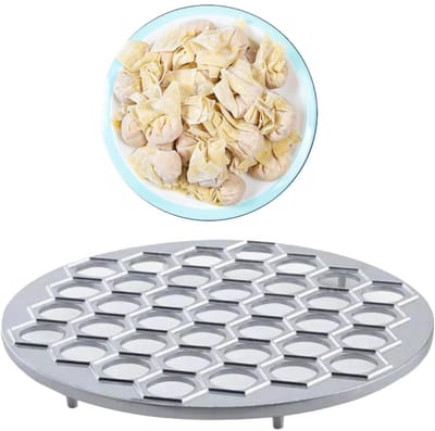 GELLDG dumplingvorm - Metalen dumplingmaker - Maakt Italiaanse ravioli - Dumplingmaker met 37 gaten - Geschikt voor keukens, restaurants, pasta koken