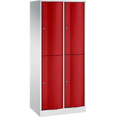 C+P Garderobekast Resisto, 2 vakken, 4 legborden, B 772 x D 540 x H 1950 mm, lichtgrijs/gentiaanblauw