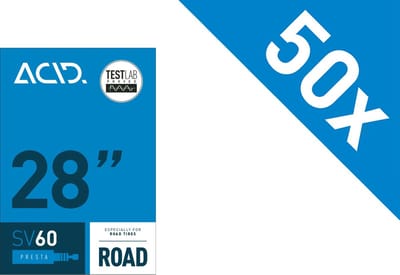 Acid Tube 28" Road SV 60 mm 18/23 - Fietsband - Binnenbanden - Geschikt voor Fiets - Tubeless - Fiets Accessoires - Tube Fiets - 60 mm Ventiel - 50 stuks