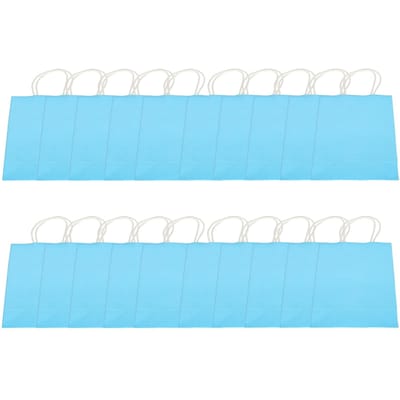 20 stuks Draagbare Kraft Papieren Zak Verpakking Cadeautas Accessoire voor Shoppen Verjaardagsfeestjes15 x 8 x blauw