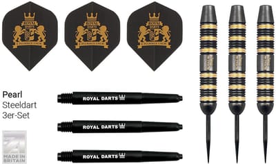 Royal Darts dartpijlen set Pearl 23 gram brass voor kinderen en volwassenen.
