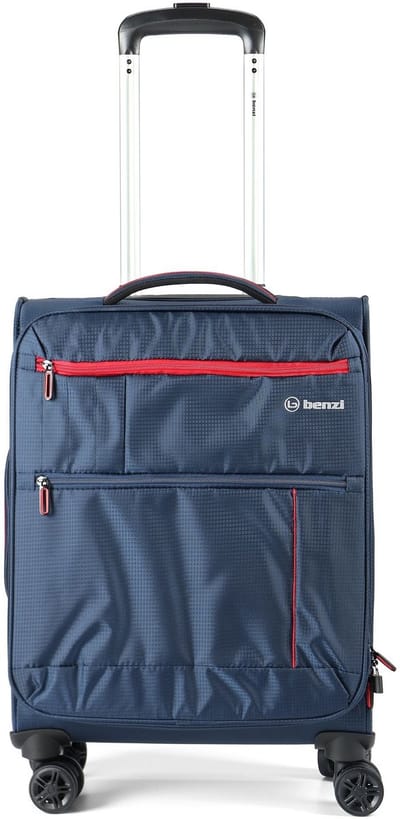 Benzi 5825 4 wielen Cabinewagen 55 cm met uitbreidingsplooi - Zachte bagage - Slot met sleutel - blau