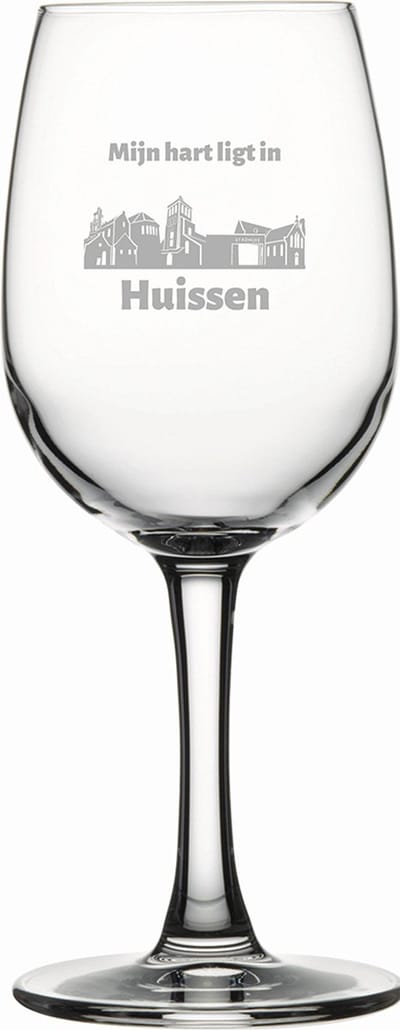 Gegraveerde witte wijnglas 26cl Huissen