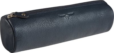 Maverick SARATOGA Leren Pennenetui rond - ritssluiting - blauw