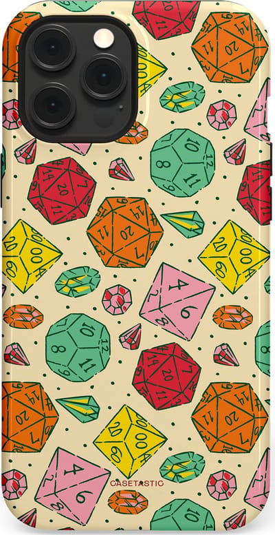 Casetastic Hoesje Geschikt voor Apple iPhone 12 Pro Max Magsafe - Stijlvolle Beschermende Duo-layer Case - D20 Geluksrol