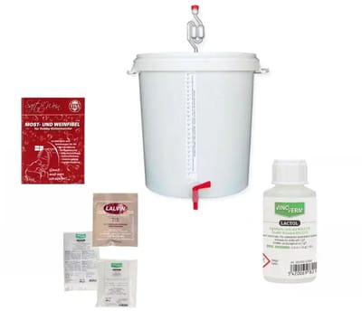 Startset wijnmaken, Startpakket wijn maken, Wijn maken kit - met fermentatie emmer 30L, klein
