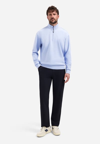 No Excess Sweater half zip interlock blue