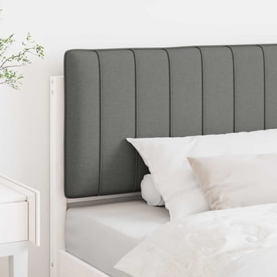 vidaXL - Gestoffeerd - hoofdbord - met - hoofdeinde - Wit - en - Lichtgrijs - 100 - cm