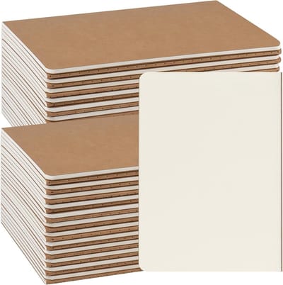 Kraft Notitieboekjes Set van 48, 60 Pagina's per Boek, 80 gsm, Ideaal voor Tekenen en Aantekeningen, 30 Lege Bladen