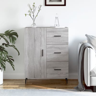vidaXL - Dressoir - 69,5x34x90 - cm - bewerkt - hout - grijs - sonoma - eikenkleurig