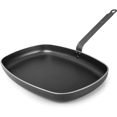 Robuuste rechthoekige aluminium koekenpan met antiaanbaklaag Lacor 38x26 cm