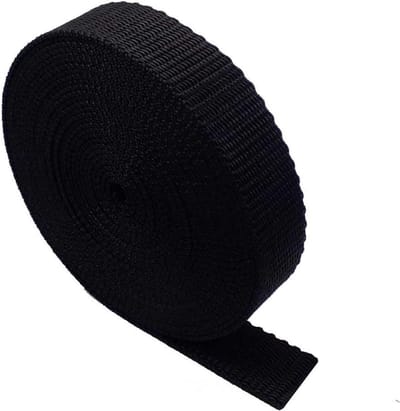 Zware Polypropyleen Webbing Strap Tape - 5m - Ideaal voor Rugzakken, Bagage, V belts, Zwart, 20mm