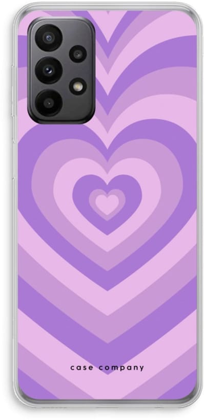 Case Company® - Hoesje geschikt voor Samsung Galaxy A23 hoesje - Hart Paars - Soft Cover Telefoonhoesje - Bescherming aan alle Kanten en Schermrand